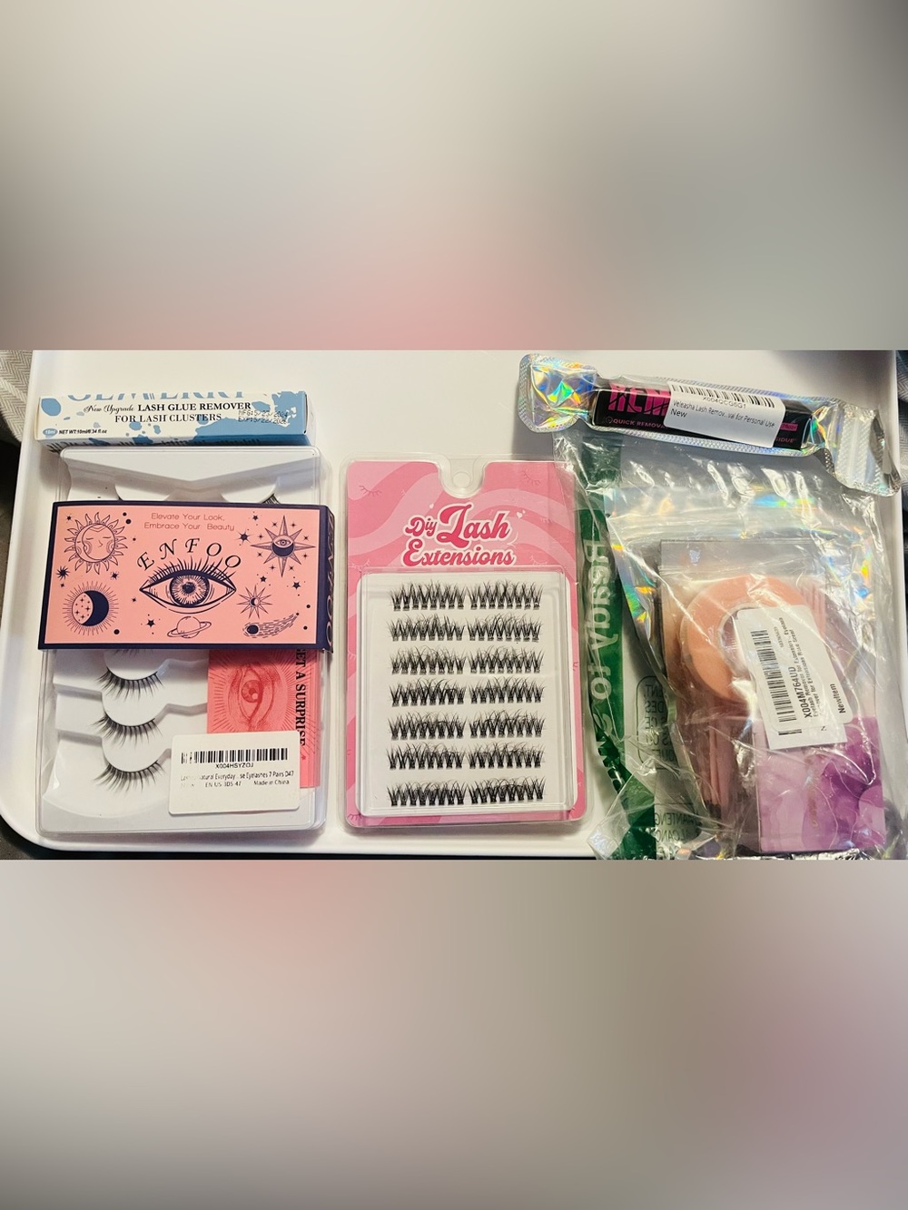 NEW DIY Lash Extension Cluster Tray 7-Pair Lashes & Removers Set Bundle